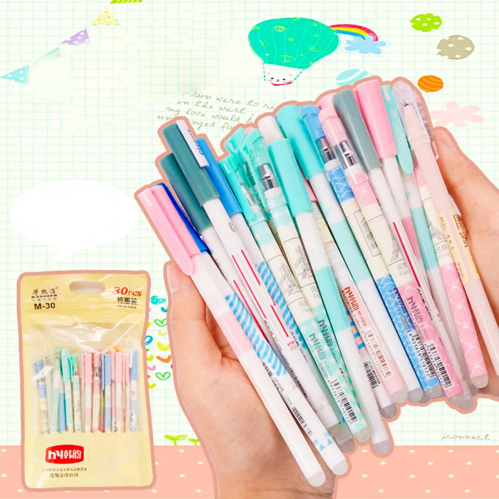 

30pcs/50pcs Erasable Gel Pen Easy Rub Black Blue Refill 0.38mm Ink Student Neutral Writing Stationery Office School Supplies