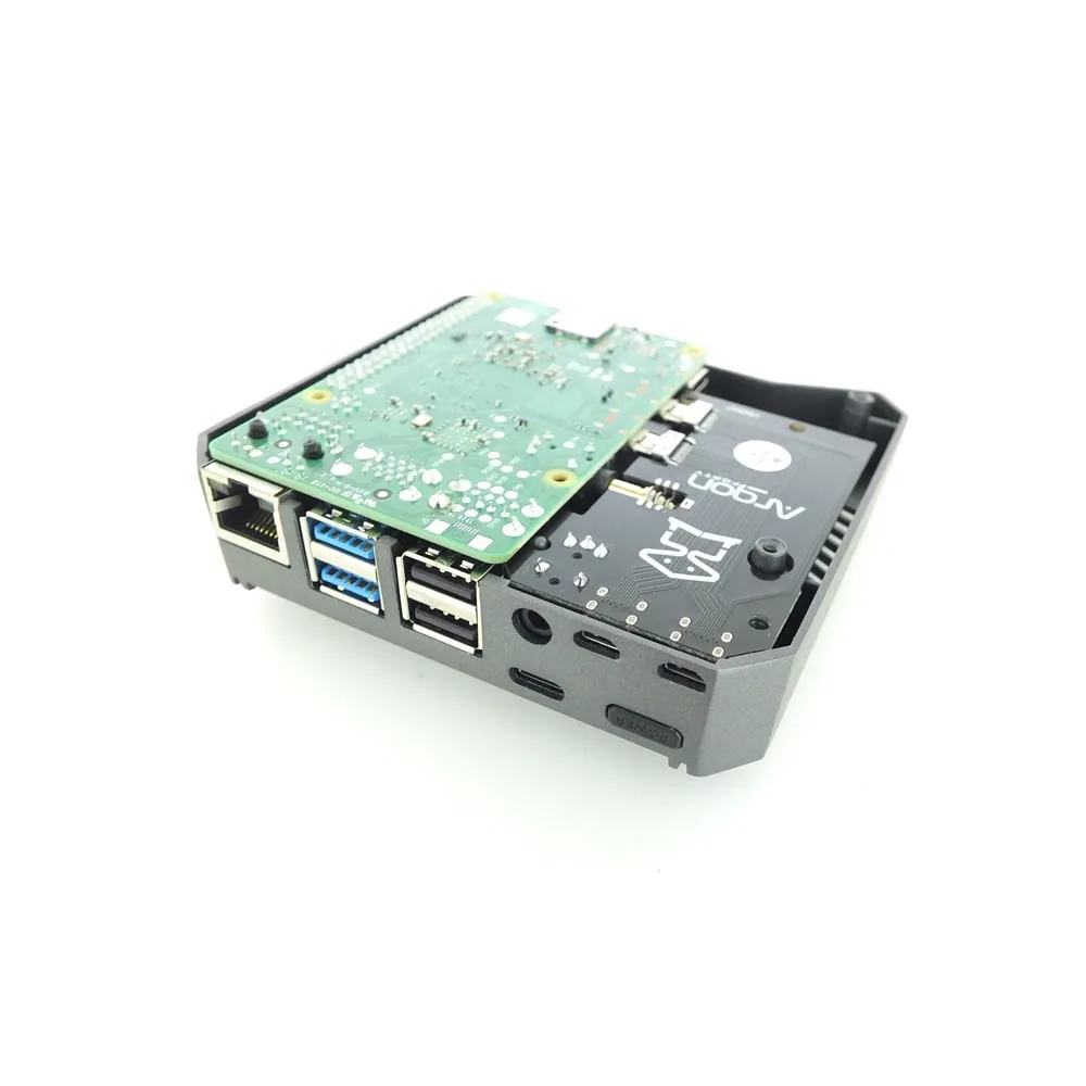 Raspberry Pi 4 Модель B чехол корпус из алюминиевого металла ABS корпус с выключателем питания+ вентилятор охлаждения+ радиаторы для Raspberry Pi 4