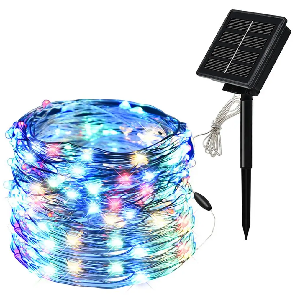

Led Solar Powered String Lights 8 Lighting Modes Christmas Fairy Lights Outdoor Holiday Party Decoration Lamps Night Lights