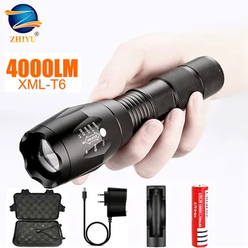 

Mini Portable LED Flashlight Ultra Bright Waterproof Torch T6 Camping Light 5 Modes Zoomable Bicycle Light Use 18650 Battery