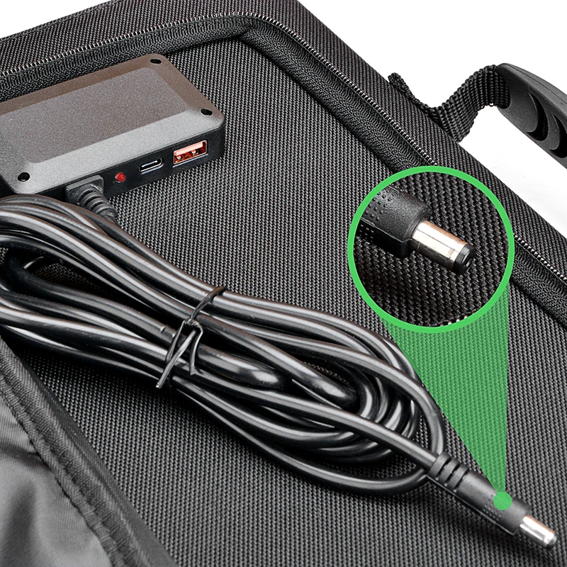US $190.93 Fovigour Foldable 60W ECTFE Solar Panel Charger for Portable Power Station Generator and USB QC30Type CDC 5521 Output Ports