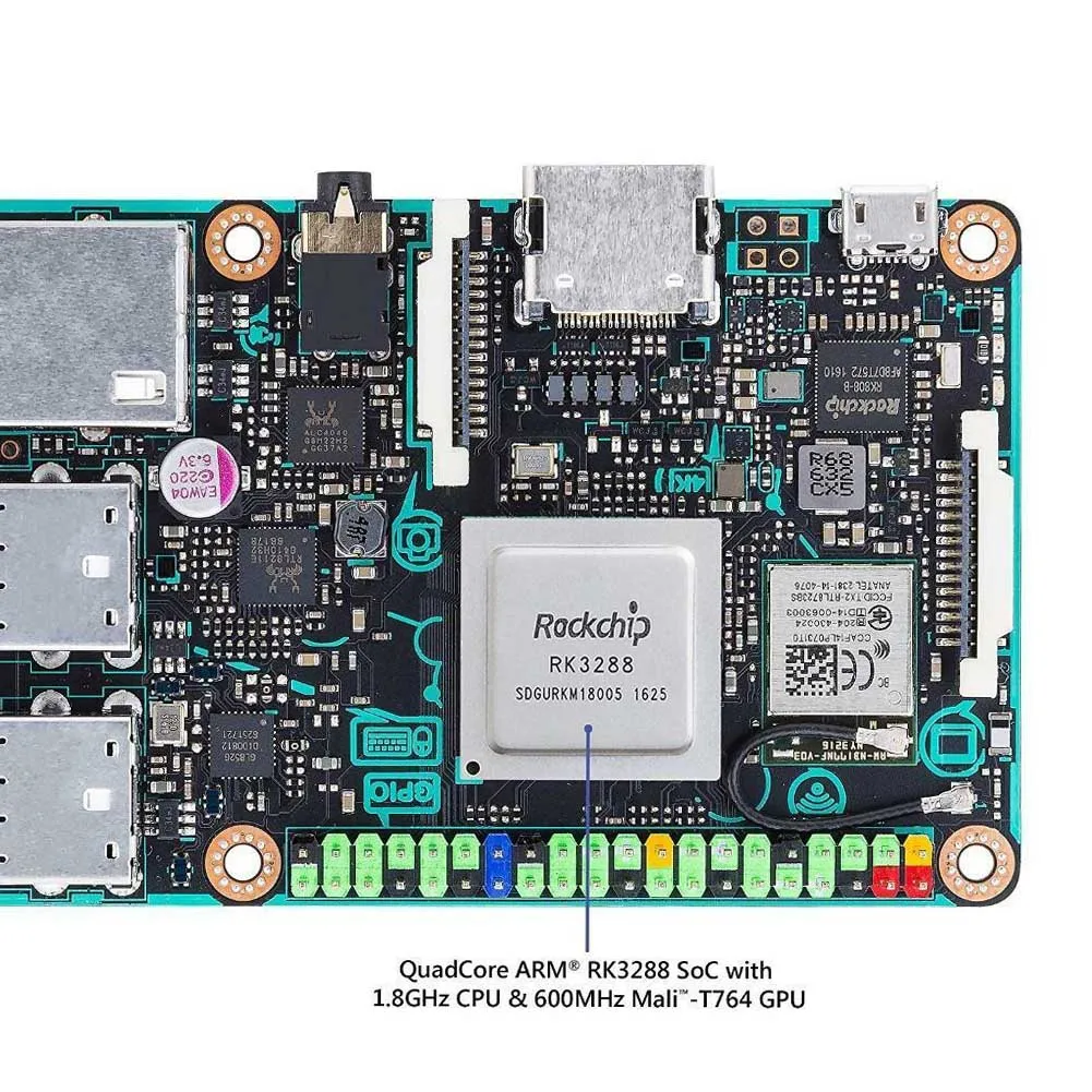 Замена ноутбука компьютер профессиональный компактный Ethernet материнская плата четырехъядерный DDR3 2 Гб RK3288 материнская плата Запчасти для Asus Tinker