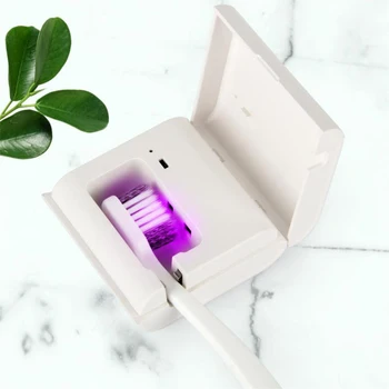 

Portable UV Toothbrush Sterilizer Punch-free UV Sanitizing Box Auto Antibacterial UV Light Toothbrush Holder Without Battery