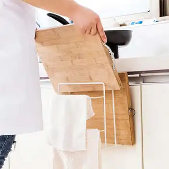 

New Durable U-shaped hook Kitchen Cutting Board Holder Shelf Storage Rack Pot Lid Pan Cover Organizer metal Iron