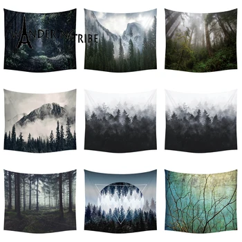 

Tree Tapestry Wall Hanging Green Grey Living Room Decorative Boho Bohemian Tapestries Picnic Camping Sheet Table Cloth Cover