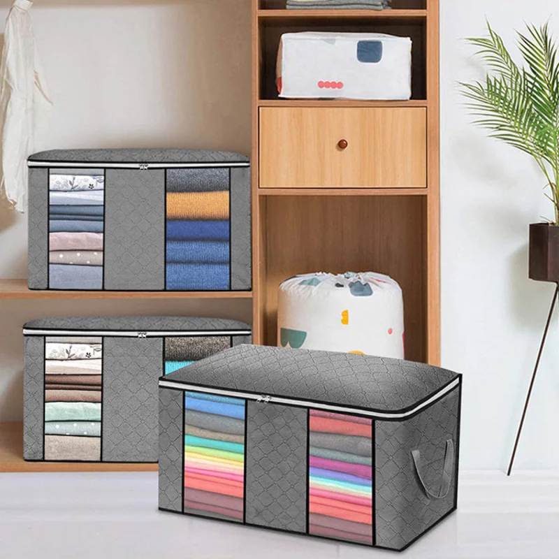 

Quilt Clothes Storage Bag Large Capacity Dust Proof Blanket Pillow Wardrobe Organizer Bedding Zipper Pouch Home Accessories Item
