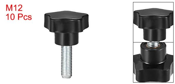 M12 x 40mm Uxcell 10 блоки из серии "Звездные войны", детские ручки M5/M6/M8/M10/M12 10/15/16/20/25/30/35/40/50 мм с наружной резьбой Сталь цинка серьги-гвоздики черный PP - Цвет: M12 x 40mm