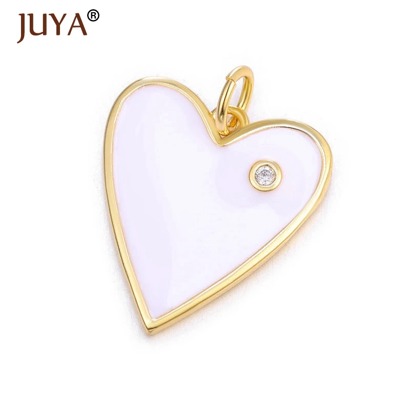 JUYA новые модные стильные милые эмалированные Цветы/Крест/бабочка/подвеска в форме сердца трендовые Подвески для изготовления ювелирных изделий - Окраска металла: white