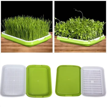 

Bud Sprouts Seedling Hydroponics Tray Nursery Growing Bag Wheat Grass Implant Tray Double-layer Soilless Culture