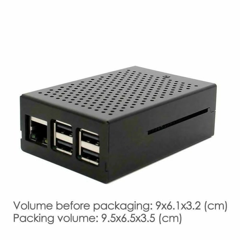 Металлический чехол для Raspberry Pi 3 Model B+/3 Модель B с охлаждающим вентилятором(черный