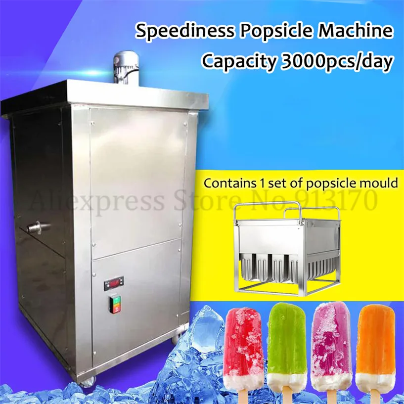 

Miniaturized Ice Lolly Machine Stainless Steel Ice-cream Brick Equipment Merchant Ice Pop Maker 1 Set Mold 3000pieces/day PBZ-01