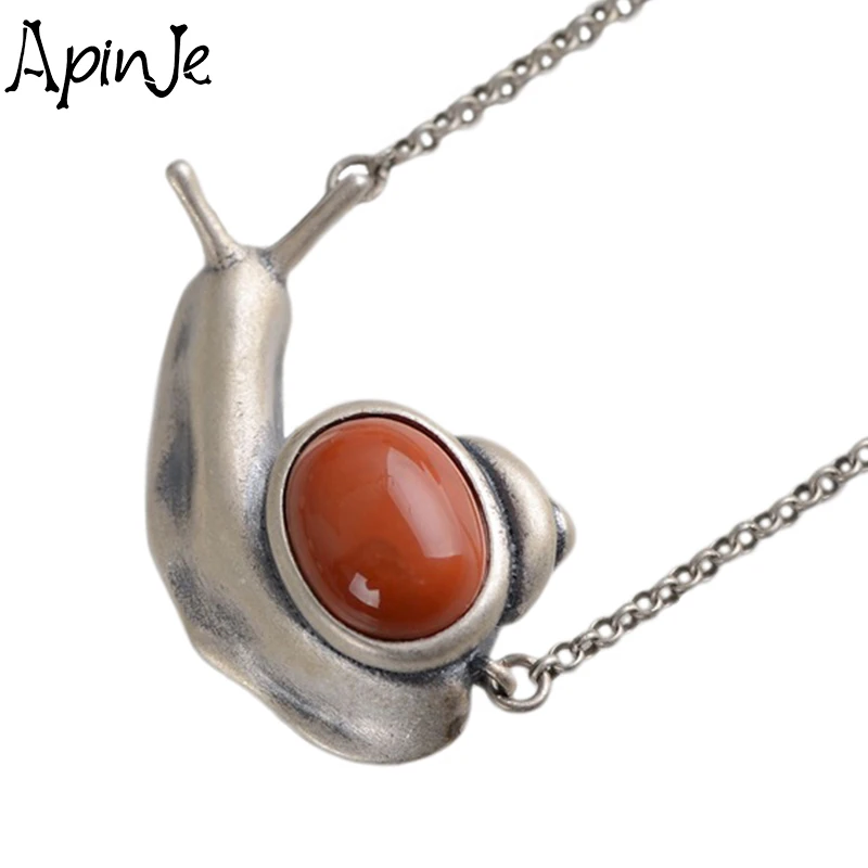 

Apinje Vintage Thai Silver 925 Sterling Silver Necklace for Women Animal Pendant Fashion Jewelry