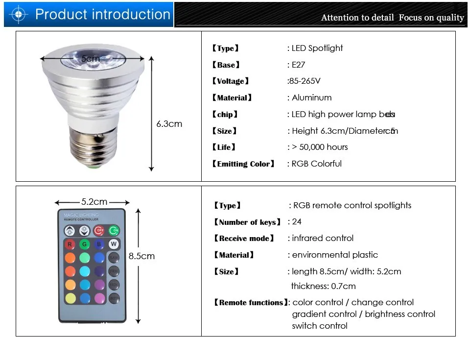 85-265V E27 GU10 GU5.3 MR16 12V RGB светодиодный лампы 3W сменный прожектор с разноцветными огнями цветная(RGB) Светодиодная лампа с ИК пульт дистанционного управления для домашнего декора