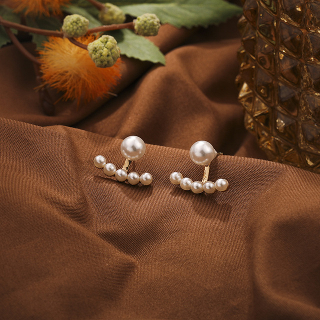 Korean New Simple Geometry Earrings Fashion Temperament Sweet Pearl Flower Earrings Female Jewelry Party Gift