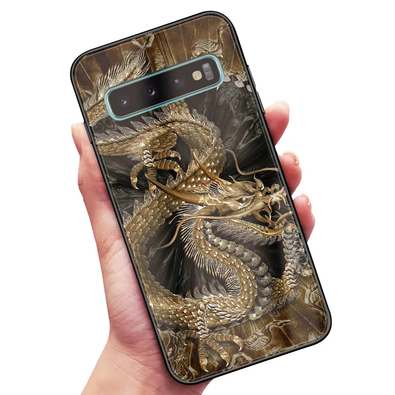 Подвеска дракон закаленное стекло чехол для телефона оболочки coque для samsung galaxy note10 s8 s9 s10e s10 plus note 10, 8, 9, 10, плюс - Цвет: CD 9