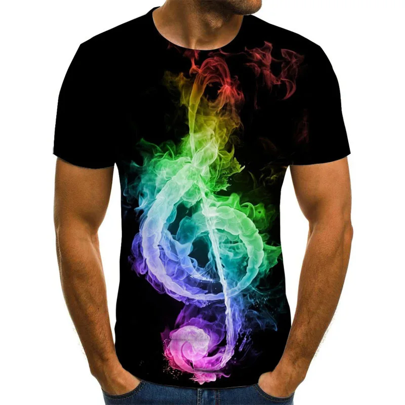 Рок Череп Пламя футболка мужские музыкальные футболки 3d гитара футболки Повседневная металлическая рубашка с принтом Готический аниме одежда футболки с коротким рукавом