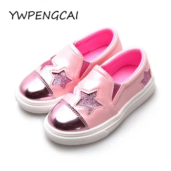 

2020 Spring Autumn Girls Slip-on Casual Shoes Shiny Bling Stars Kids Sneakers Girls Shoes Size 26-36