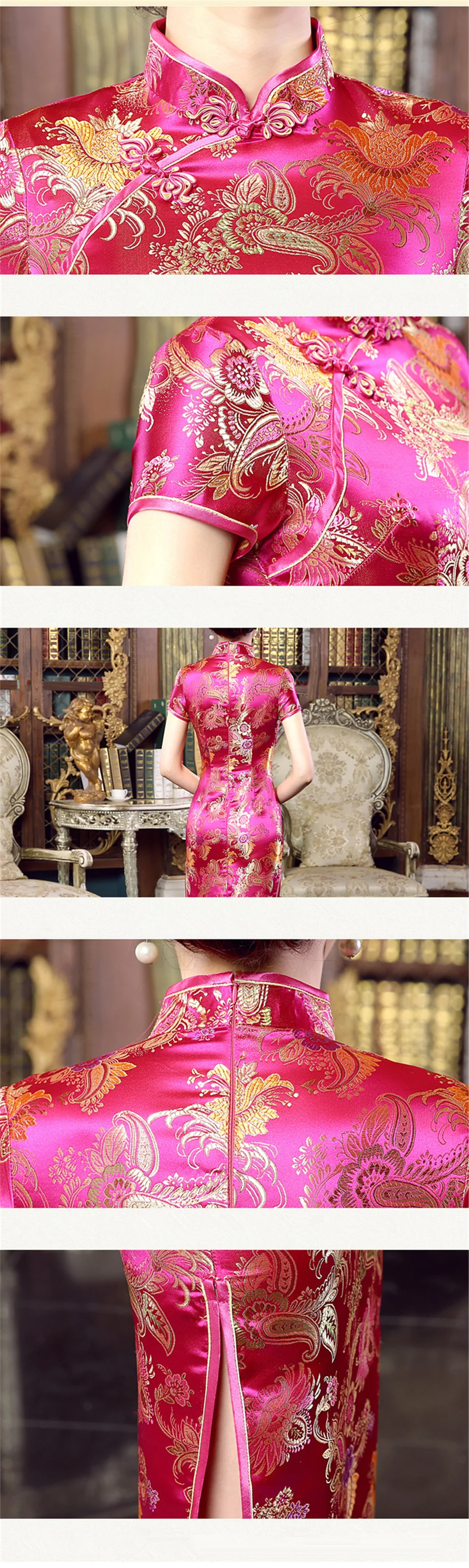 16 видов цветов традиционное китайское атласное платье Cheongsam Новогоднее Платье с принтом ретро свадебное вечернее платье для вечеринки женские длинные платья