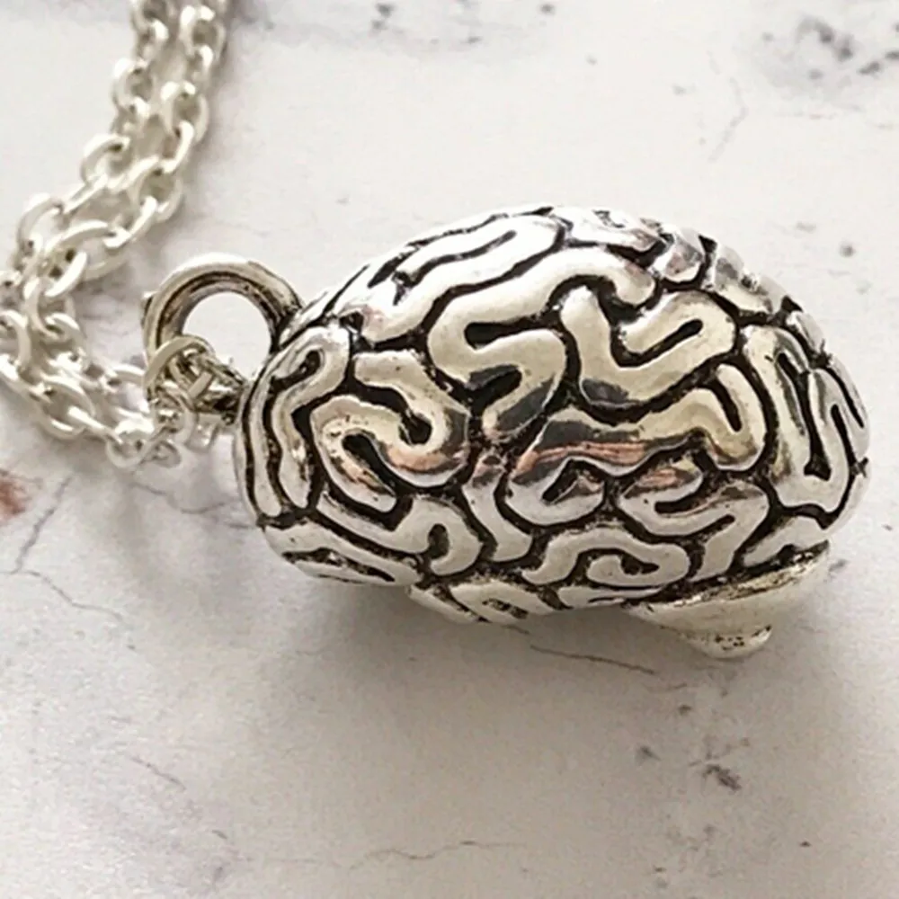 Мозговая анатомия, анатомический церебрум кулон Шарм ожерелье готика ювелирные изделия