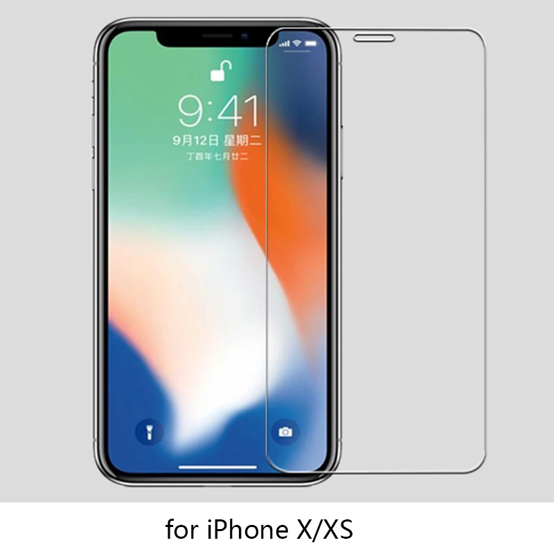 For iPhone X XS Защитное закаленное стекло для iPhone 6, 7, 5 s, se, 6, 6s, 8 Plus, XS Max, XR, стекло для iPhone 7, 8 X, Защитное стекло для экрана на iPhone 8, 7, 6s - Цвет: For iPhone X XS