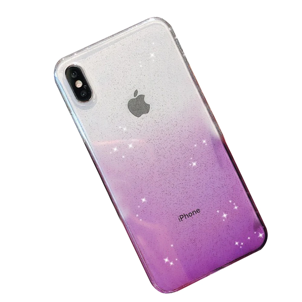 Блестящий Радужный градиентный цветной чехол для iPhone X XR XS 11 Pro Max 8 7 6 6s Plus