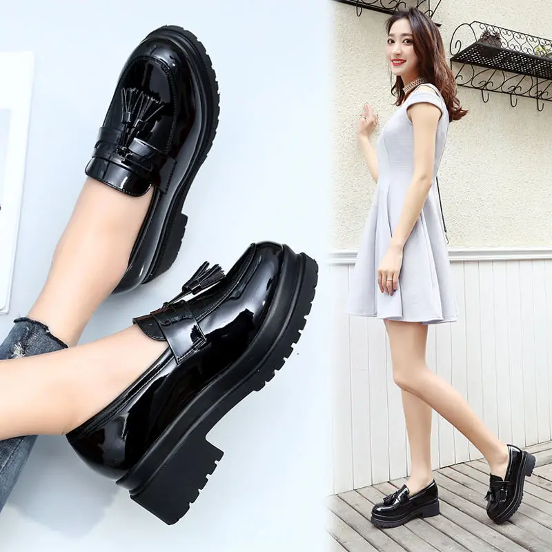 platform patent leather loafers