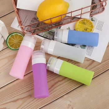 

New 1PCS 60ML Refillable Silicone Bottles Portable Traveler Lotion Shampoo Press Bottle Cosmetic Refillable Silicone Bottle