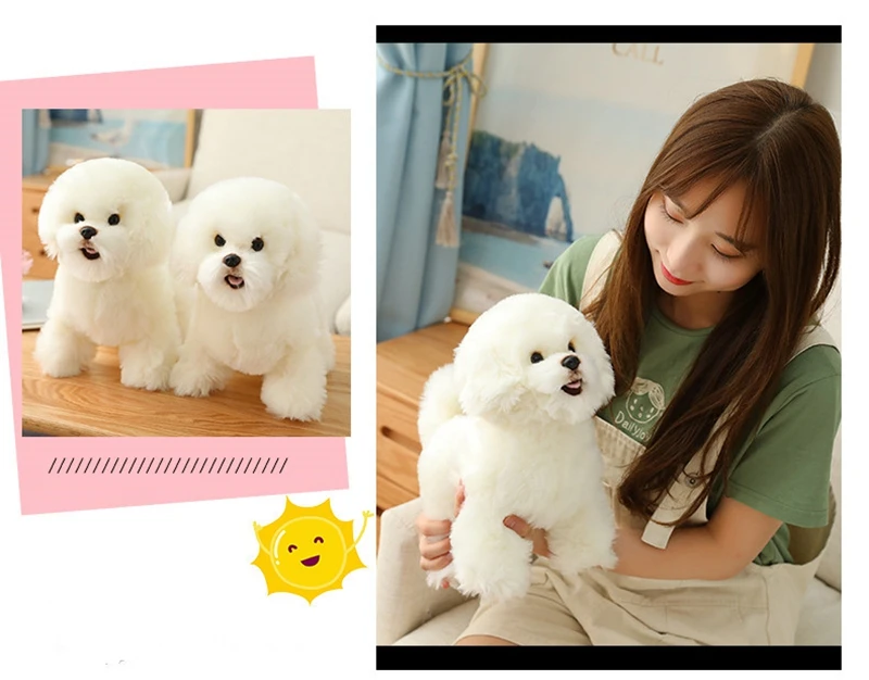 kawaii animal dog doll simulation soft quality puppy plush toy dolls for children girl gift decoration  38x16x28cm DY50897 (2)