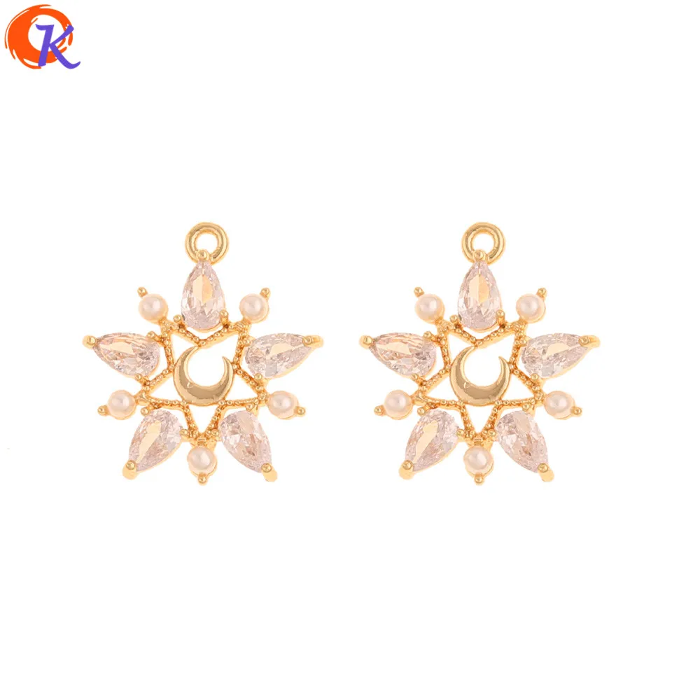 Сердечный дизайн 20 шт 17*19 мм аксессуары для ювелирных изделий/Сделай сам/ЧР амулеты/ПОДЛИННОЕ золотое покрытие/Подвеска/ручная работа/фурнитура для сережек