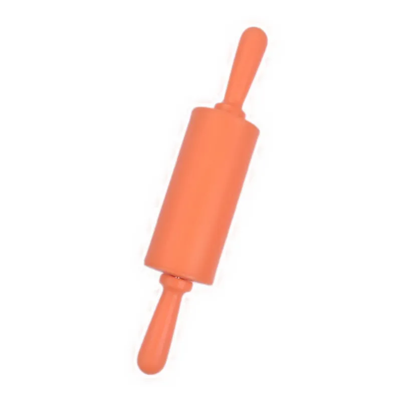 orange Non-Stick Bakeware Silicone Cooking Tools Fondant Cake Dough Roller Rolling Pin Cookies Biscuit Embossing Pastry Tools - Цвет: orange
