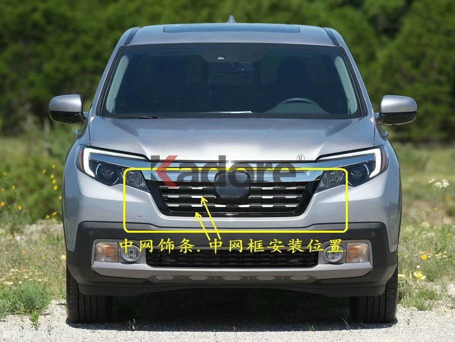 Для Honda Ridgeline Хромированная передняя Центральная сетка решетка гриль крышка отделка молдинг защита украшения аксессуары