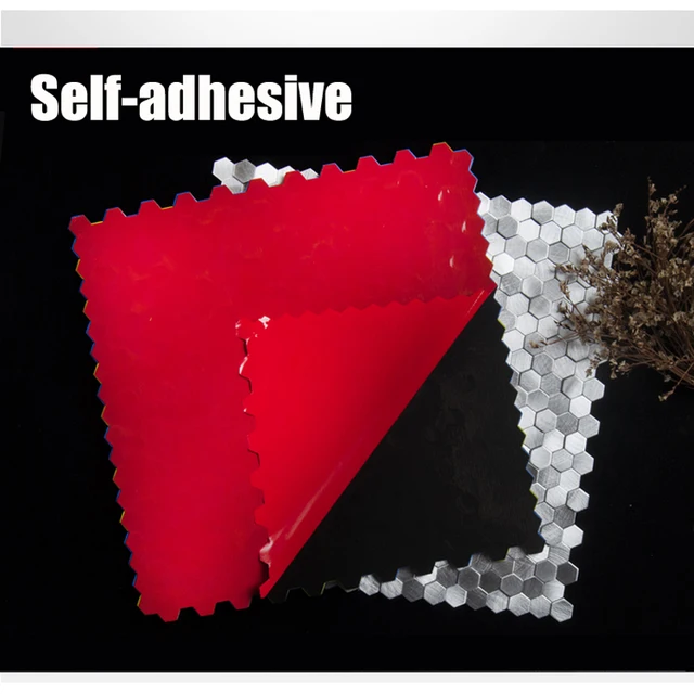 Egy Doboz 11 Darab Önálló Konkáv 3D-S Fémmozaik Csempe Alumínium Hexagon Fém Mozaik A Nappali Tv Háttérhez - Image 6