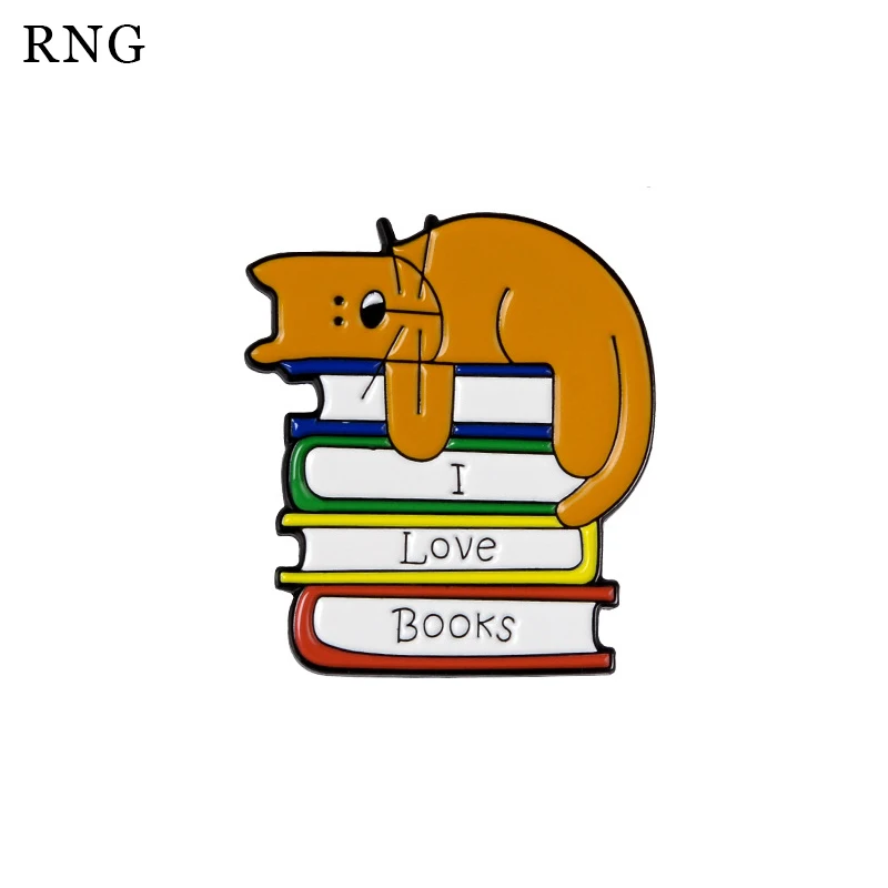 RNG новые милые коричневые животные Щенок и книга Металлическая Булавка L Любовь