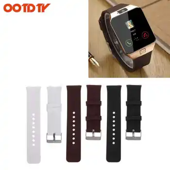 

OOTDTY 3 Colors Silicone Wrist Band Strap Metal Buckle Bracelet Replacement For DZ09 Smart Watch dropshipping