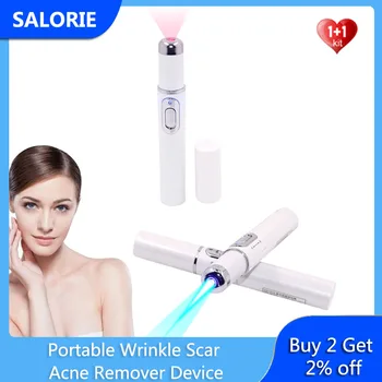 

Portable Wrinkle Scar Acne Remover Device Face Massager Blue /Red Light Spider Vein Blu-ray Acne Pen Eye Skin Care Therapy Pen