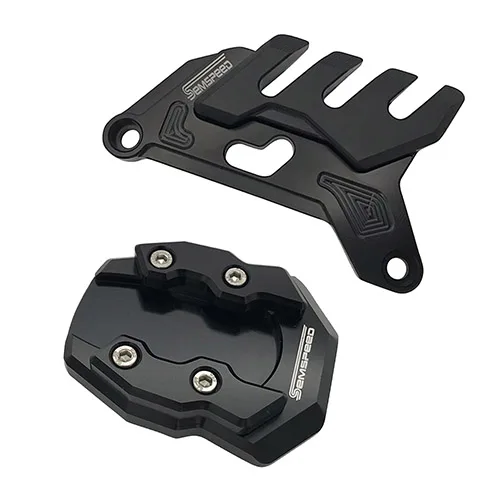 Черный SEMSPEED для Honda ADV150 ЧПУ комплект для мотоцикла adv подножка боковая подставка колодки комплект передняя крышка дискового тормоза Защита протектор - Цвет: Черный