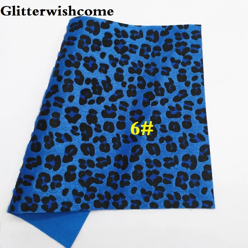6 Glitterwishcome 21X29 см A4 размер винил для бантов с леопардовым принтом на лошадином меховые листы для бантов, GM216A - Цвет: 6