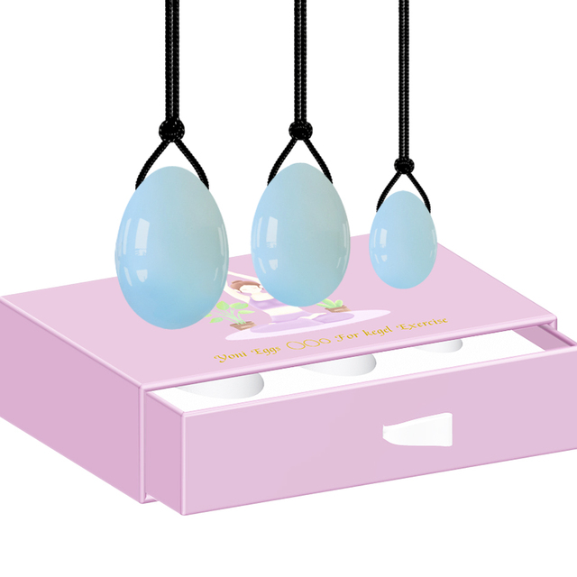 Stone Yoni Eggs Drilled Jade Egg Set with Box Women Kegel Exercise Vaginal Muscle Tightening  Feminine Hygiene Product
