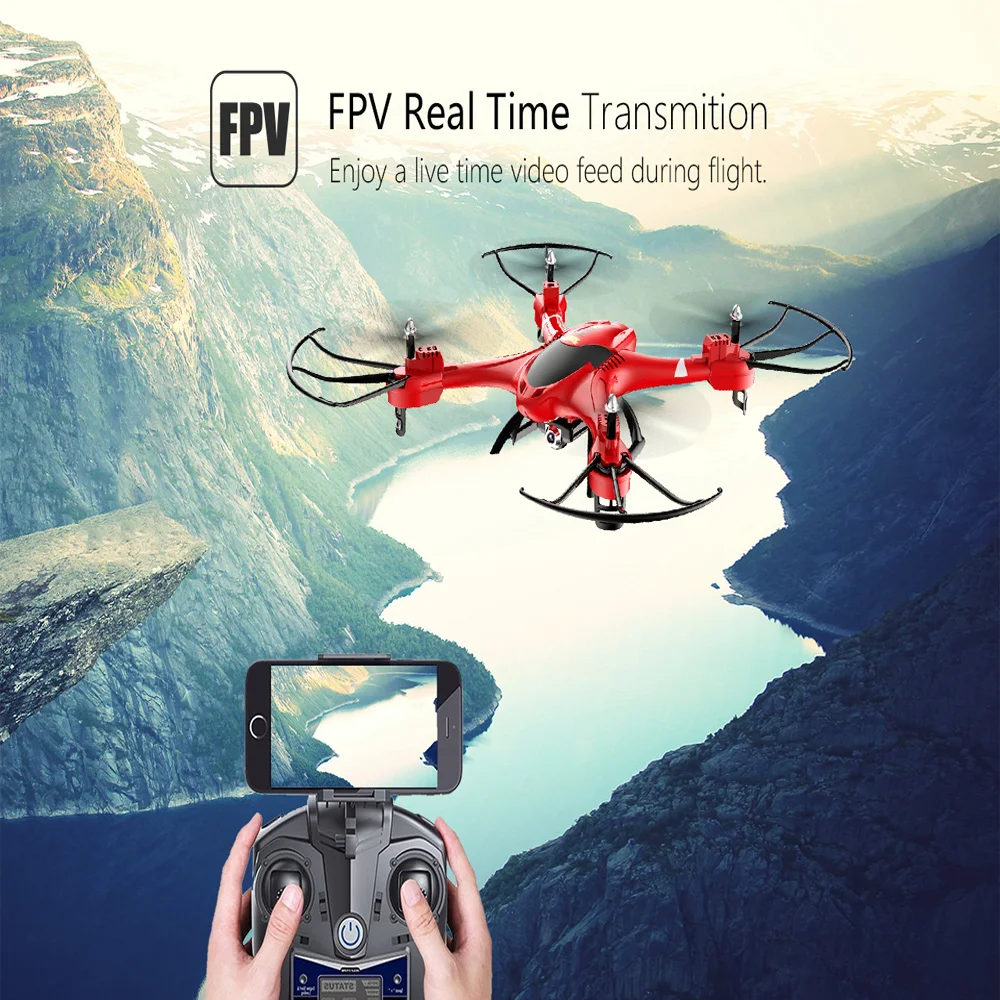 Holy Stone HS200 RC Drone With Camera 720P HD WiFi FPV Drones Five Speed Modes 4 Channels RC Helicopter 6-Axis Gyro Quadcopter