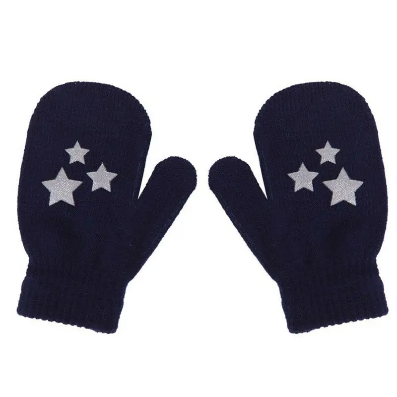 Детские волшебные перчатки; пара зимних теплых эластичных черных мягких детских перчаток унисекс с милым принтом; осенняя одежда - Цвет: Color 3