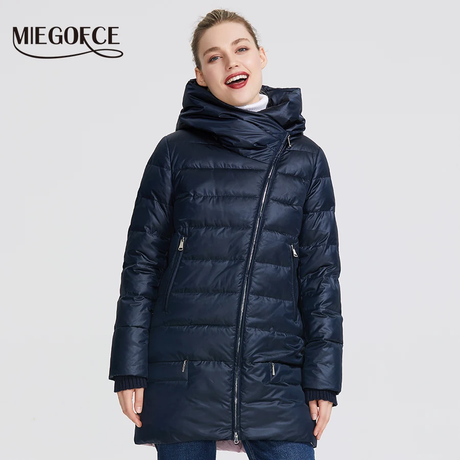 Goede Miegofce 2019 Winter Vrouwen Collection Vrouwen Warme Jas Vrouwen Jassen En Jacks Winter Winddicht Stand Up Kraag met Kap