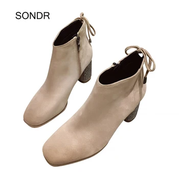 

Crystals Shoes Women Ankle Boots Fasahion Brand Ladies Heels footware Rhinestones Female Elastic Force zapatos de mujer Black