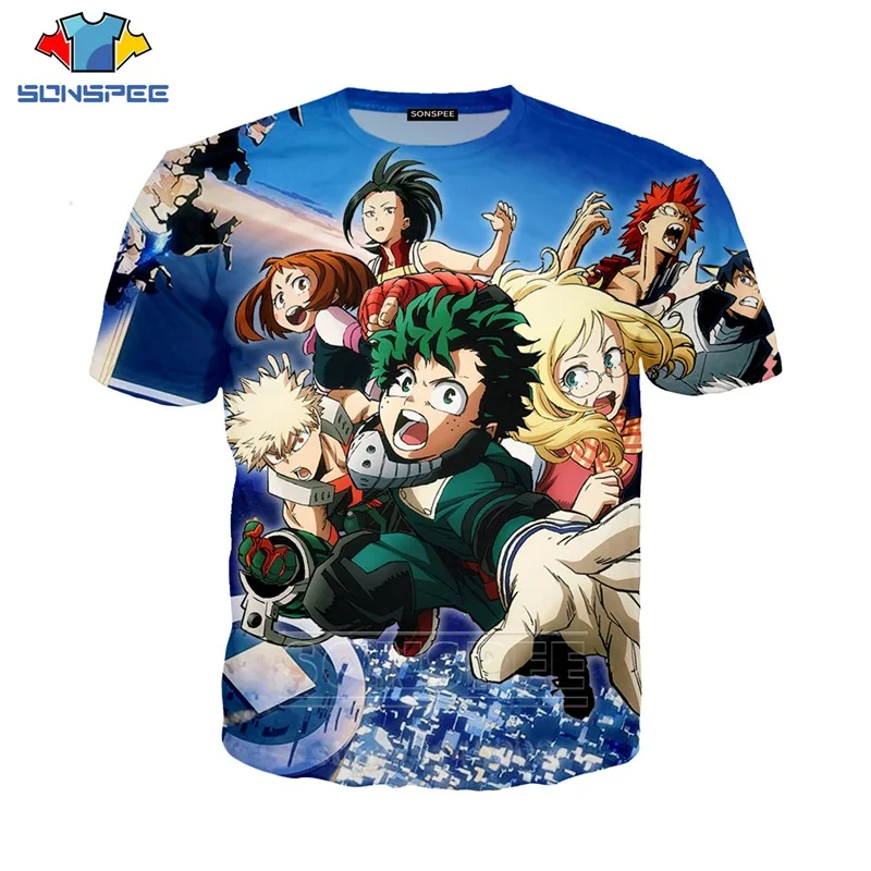 13 My Hero Academy футболка для мужчин женщин Аниме Толстовка 3D принт Bakugou кацуки все могли короткий рукав хип хоп Топ пуловер C001-04 - Цвет: 13