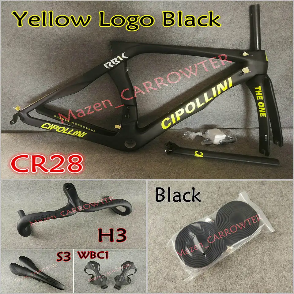 Package 2 Желтый логотип черный 3 к MCipollini RB1K THE ONE карбоновые рамы для руля, седло для бутылки, клетки 50 мм карбоновый комплект колес Novatec A271 ступицы - Цвет: Package 2