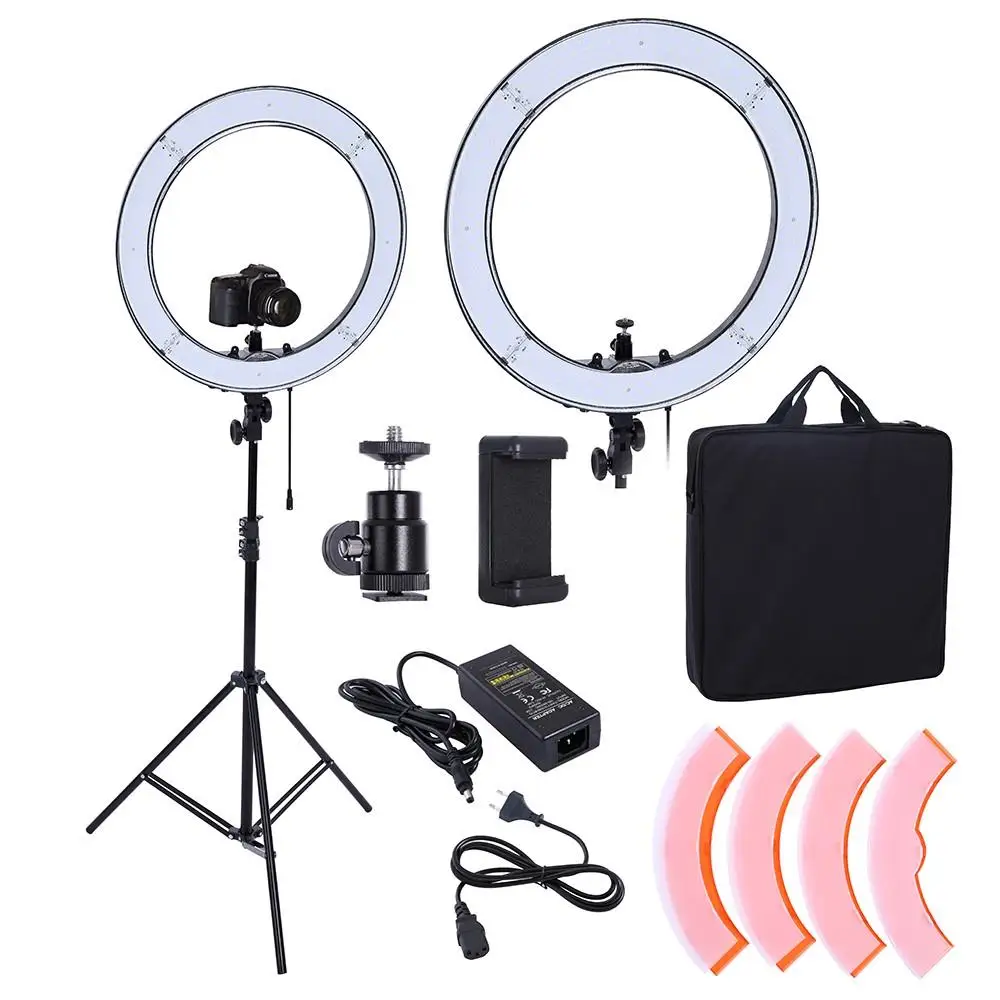 

Camera Photo Studio Phone Video 55W 240PCS LED Ring Light 5500K Photography Dimmable Makeup Ring Lamp With 200CM Tripod