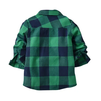 

Boy plaid shirt spring children's new big children's shirt