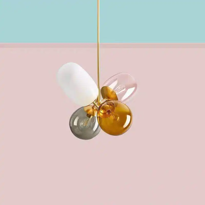 

Modern Colorful Glass Bubble ball pendant light Kid Bedroom light long pendant light Dining Room Hanging Lamp