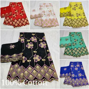 

Luxury Swiss Lace set Wedding Embroidery African Cotton Swiss Voile Lace Fabric With Net Lace Scarf For Dress Set Mutilcolor