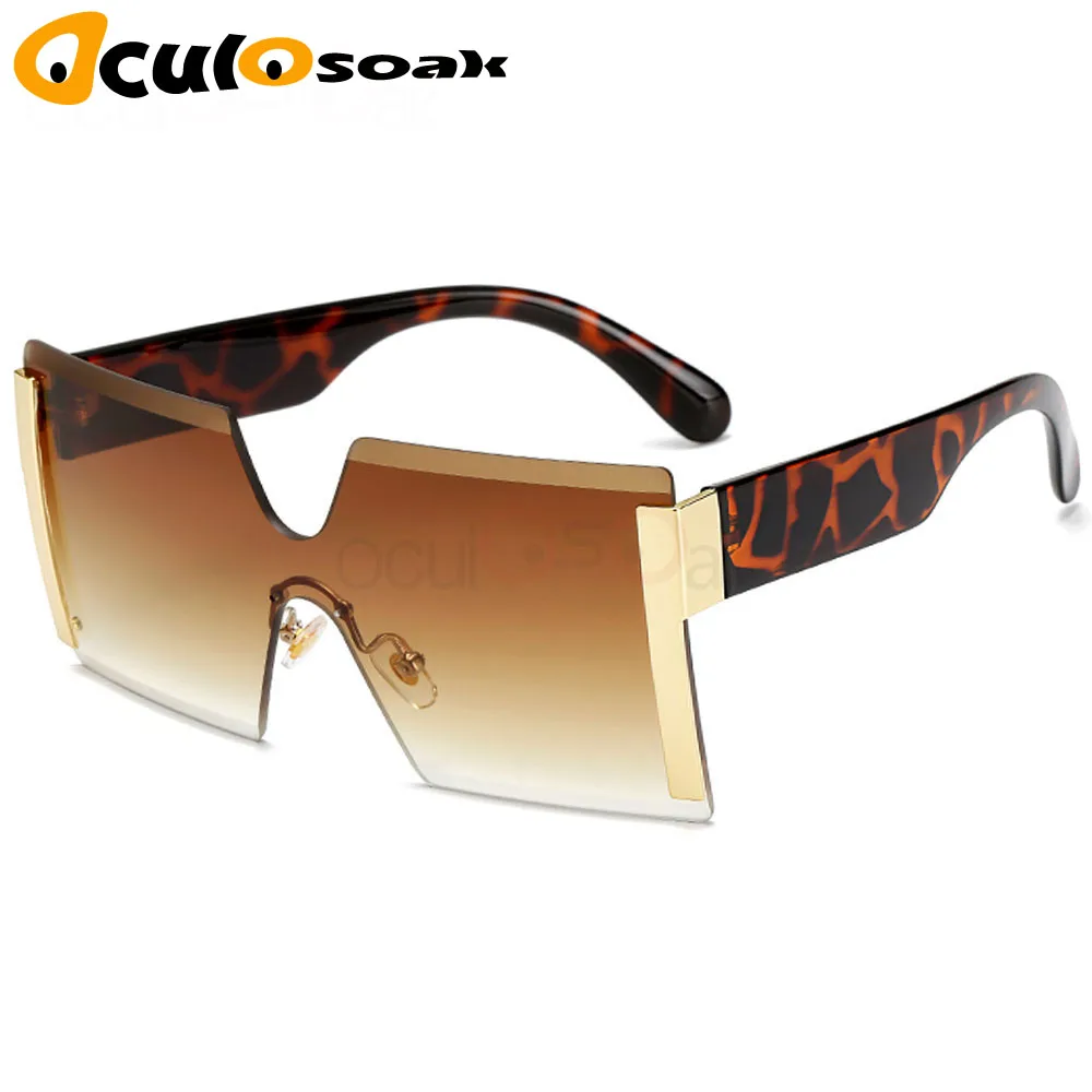 

Square Oversized Sunglasses Women Fashion Rimless Sun Glasses Lady Brand Designer Vintage Shades Gafas Oculos de sol UV400