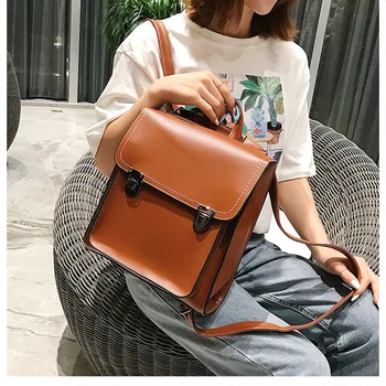 

Multi Function Backpack Vintage Women's Bag 2019New Backpack College Style Schoolbag Travel Women's Backpack